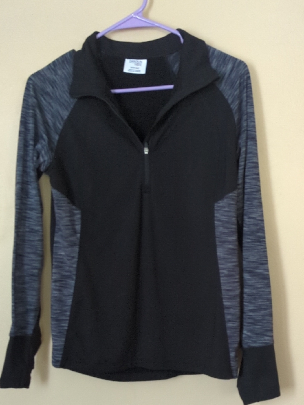 Danskin Black and Heather Gray Half-Zip Pullover